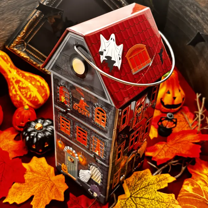 ハロウィン ホーンテッドハウス缶